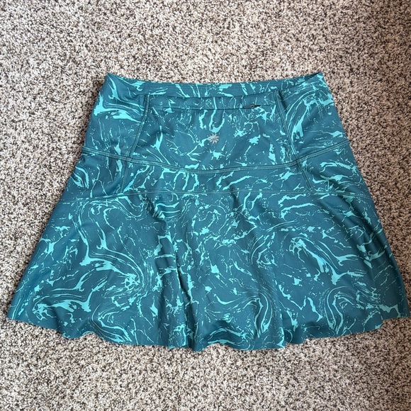 Athleta Teal Marble Skater Skirt - Picture 5 of 9